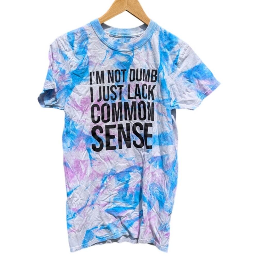 Im Not Dumb Tie Dye Novelty T-Shirt Size S Beach Summer College Vacation Hippie